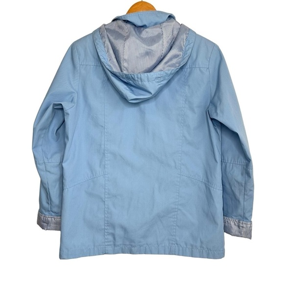 Mackintosh New England Womens Button Up Jacket Petite Small Blue Detachable Hood - Picture 2 of 11